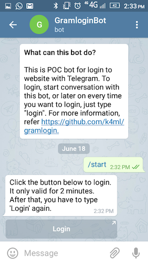 Telegram web login